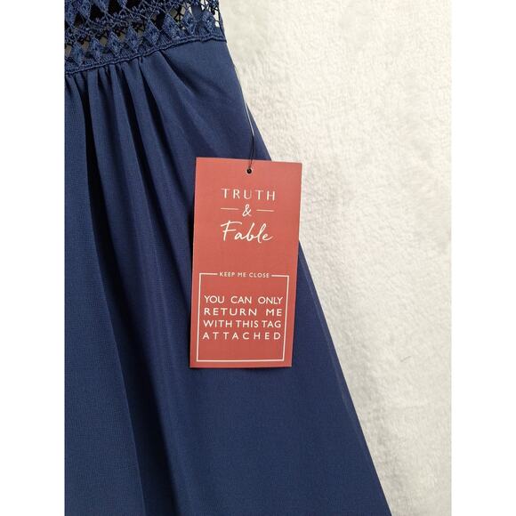 TRUTH AND FABLE Navy Blue Party / Cocktail Dress Sleeveless - Picture 4 of 14